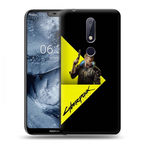 Дизайнерский пластиковый чехол для Nokia 6.1 Plus Cyberpunk 2077