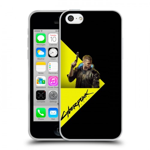 Дизайнерский пластиковый чехол для Iphone 5c Cyberpunk 2077