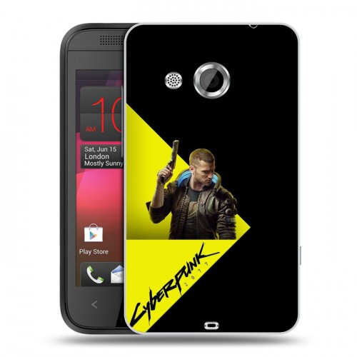 Дизайнерский пластиковый чехол для HTC Desire 200 Cyberpunk 2077