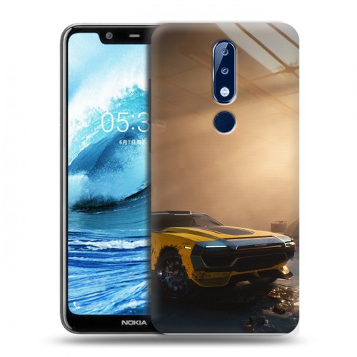 Дизайнерский пластиковый чехол для Nokia 5.1 Plus Cyberpunk 2077