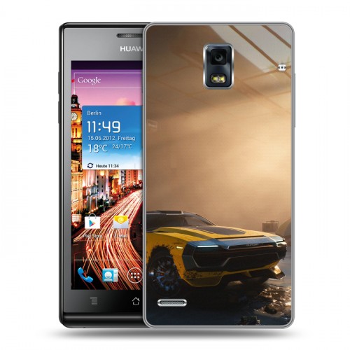 Дизайнерский пластиковый чехол для Huawei Ascend P1 Cyberpunk 2077