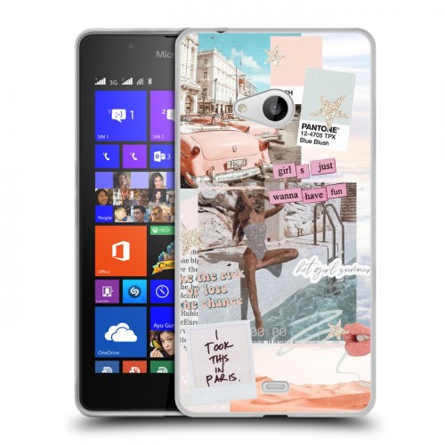 Дизайнерский пластиковый чехол для Microsoft Lumia 540 Коллаж