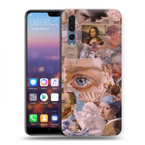 Дизайнерский силиконовый с усиленными углами чехол для Huawei P20 Pro Коллаж