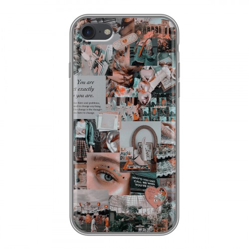 Дизайнерский силиконовый чехол для Iphone 7 Коллаж