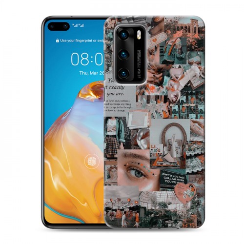 Дизайнерский пластиковый чехол для Huawei P40 Коллаж