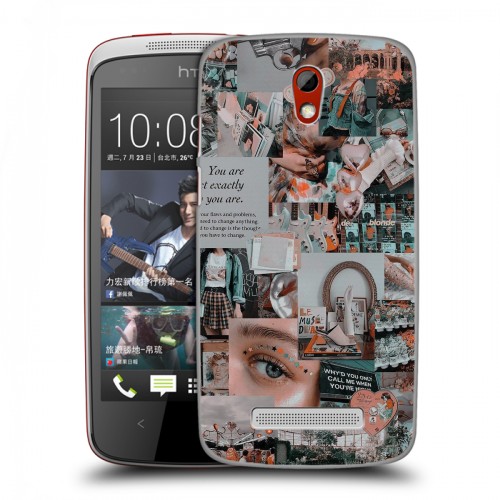 Дизайнерский пластиковый чехол для HTC Desire 500 Коллаж