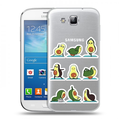 Полупрозрачный дизайнерский пластиковый чехол для Samsung Galaxy Premier Йога авокадо