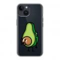 Полупрозрачный дизайнерский пластиковый чехол для Iphone 14 Авокадо