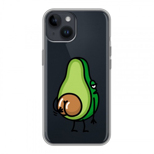 Полупрозрачный дизайнерский пластиковый чехол для Iphone 14 Авокадо