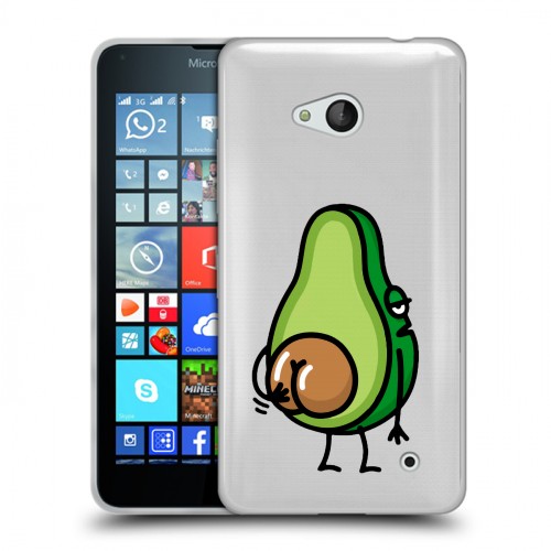 Полупрозрачный дизайнерский силиконовый чехол для Microsoft Lumia 640 Авокадо