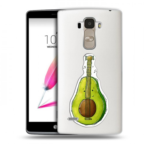 Полупрозрачный дизайнерский пластиковый чехол для LG G4 Stylus Авокадо