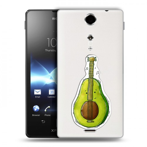 Полупрозрачный дизайнерский пластиковый чехол для Sony Xperia TX Авокадо