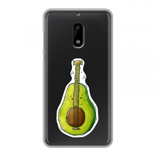 Полупрозрачный дизайнерский пластиковый чехол для Nokia 6 Авокадо