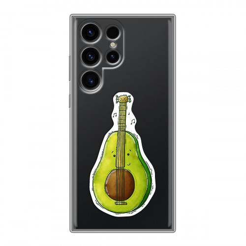 Полупрозрачный дизайнерский силиконовый чехол для Samsung Galaxy S24 Ultra Авокадо