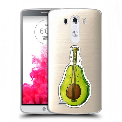 Полупрозрачный дизайнерский пластиковый чехол для LG G3 (Dual-LTE) Авокадо