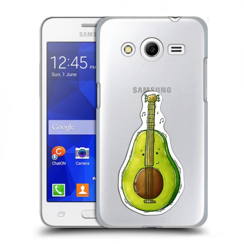 Полупрозрачный дизайнерский пластиковый чехол для Samsung Galaxy Core 2 Авокадо