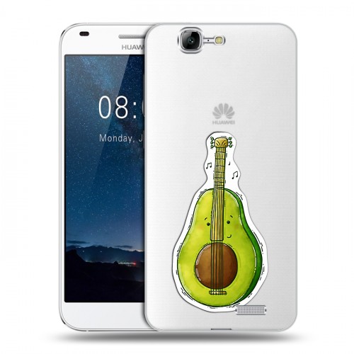 Полупрозрачный дизайнерский пластиковый чехол для Huawei Ascend G7 Авокадо