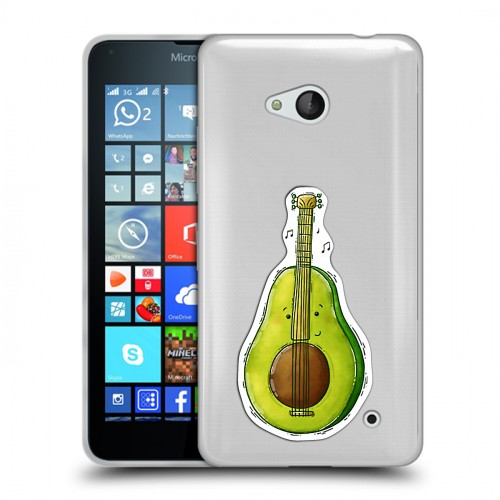 Полупрозрачный дизайнерский силиконовый чехол для Microsoft Lumia 640 Авокадо