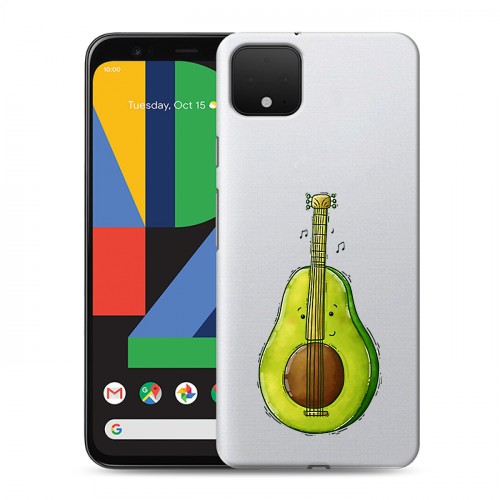 Полупрозрачный дизайнерский пластиковый чехол для Google Pixel 4 XL Авокадо