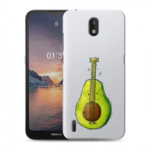 Полупрозрачный дизайнерский пластиковый чехол для Nokia 1.3 Авокадо