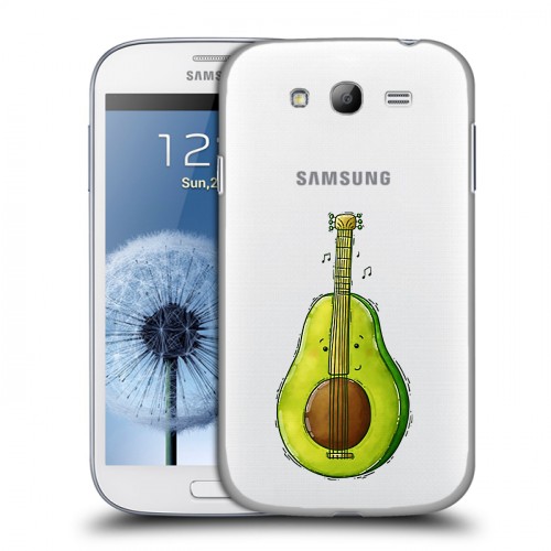 Полупрозрачный дизайнерский пластиковый чехол для Samsung Galaxy Grand Авокадо