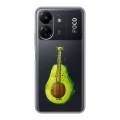 Полупрозрачный дизайнерский пластиковый чехол для Xiaomi Poco C65 Авокадо