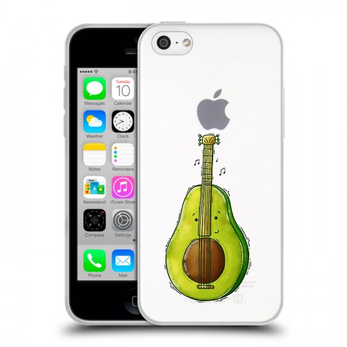 Полупрозрачный дизайнерский пластиковый чехол для Iphone 5c Авокадо