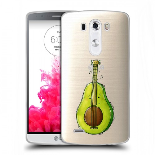 Полупрозрачный дизайнерский силиконовый чехол для LG G3 (Dual-LTE) Авокадо