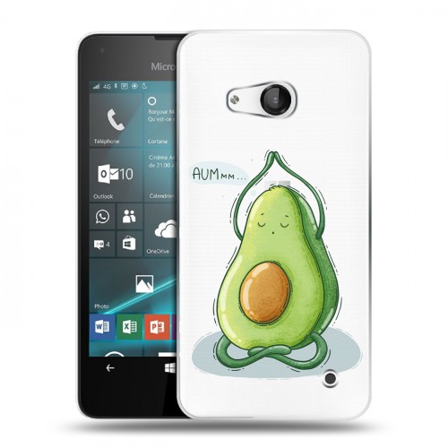 Полупрозрачный дизайнерский пластиковый чехол для Microsoft Lumia 550 Авокадо