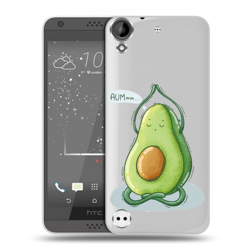 Полупрозрачный дизайнерский пластиковый чехол для HTC Desire 530 Авокадо