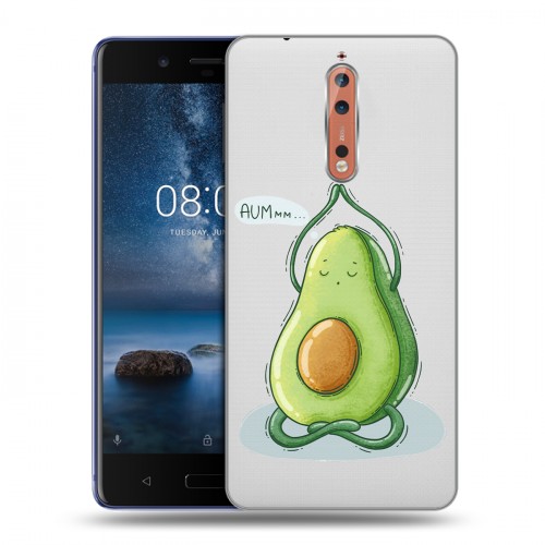 Полупрозрачный дизайнерский пластиковый чехол для Nokia 8 Авокадо