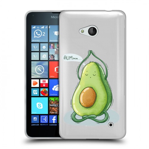 Полупрозрачный дизайнерский пластиковый чехол для Microsoft Lumia 640 Авокадо