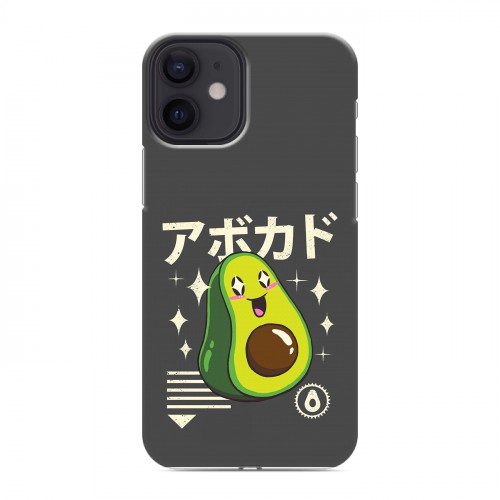 Дизайнерский силиконовый с усиленными углами чехол для Iphone 12 Mini Авокадо