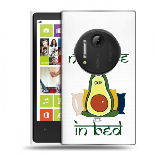 Полупрозрачный дизайнерский пластиковый чехол для Nokia Lumia 1020 Авокадо