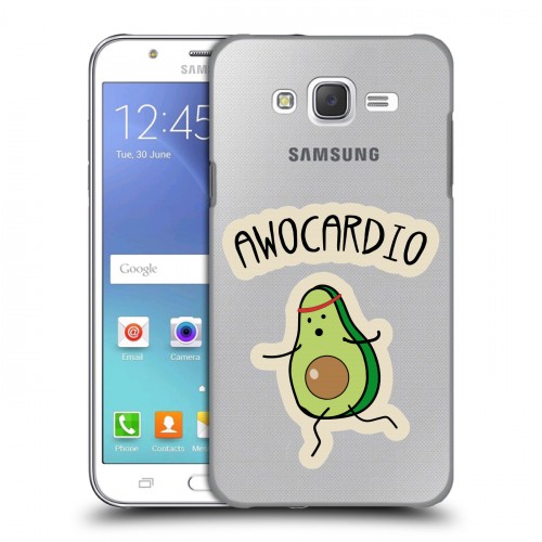 Полупрозрачный дизайнерский пластиковый чехол для Samsung Galaxy J5 Авокадо