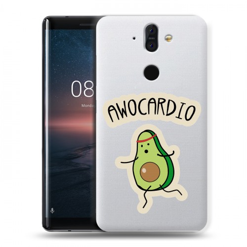 Полупрозрачный дизайнерский пластиковый чехол для Nokia 8 Sirocco Авокадо