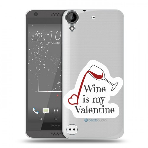 Полупрозрачный дизайнерский пластиковый чехол для HTC Desire 530 День Святого Валентина