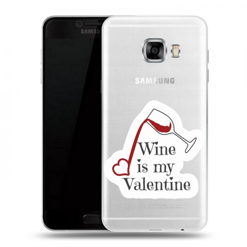 Полупрозрачный дизайнерский пластиковый чехол для Samsung Galaxy C5 День Святого Валентина