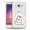 Полупрозрачный дизайнерский пластиковый чехол для LG L60 День Святого Валентина