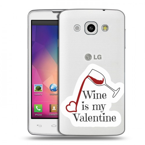 Полупрозрачный дизайнерский пластиковый чехол для LG L60 День Святого Валентина