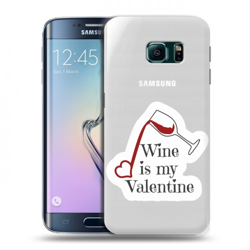 Полупрозрачный дизайнерский пластиковый чехол для Samsung Galaxy S6 Edge День Святого Валентина