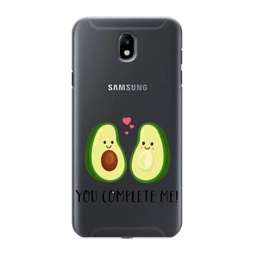Полупрозрачный дизайнерский пластиковый чехол для Samsung Galaxy J7 (2017) Парочка Авокадо