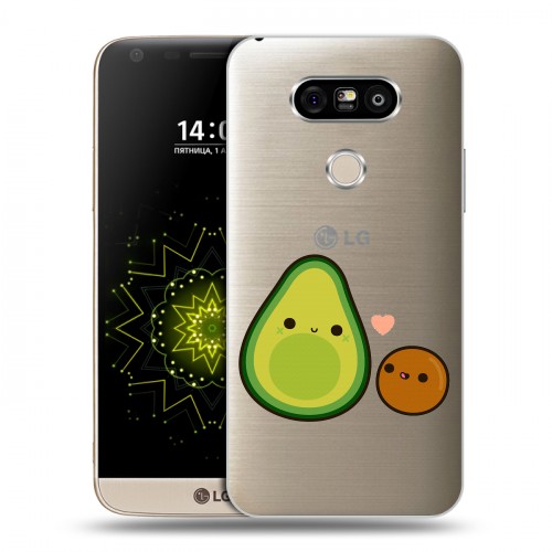 Полупрозрачный дизайнерский пластиковый чехол для LG G5 Авокадо