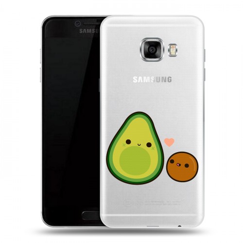 Полупрозрачный дизайнерский пластиковый чехол для Samsung Galaxy C5 Авокадо