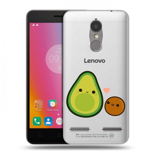 Полупрозрачный дизайнерский силиконовый чехол для Lenovo K6 Авокадо