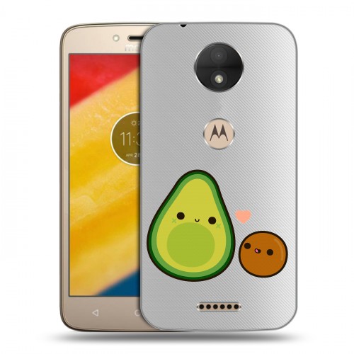 Полупрозрачный дизайнерский силиконовый чехол для Motorola Moto C Авокадо