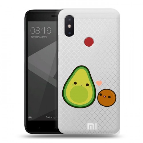 Полупрозрачный дизайнерский силиконовый чехол для Xiaomi Mi8 SE Авокадо