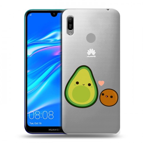 Полупрозрачный дизайнерский пластиковый чехол для Huawei Y6 (2019) Авокадо