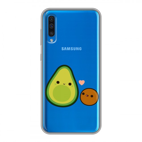 Полупрозрачный дизайнерский пластиковый чехол для Samsung Galaxy A50 Авокадо