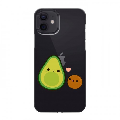 Полупрозрачный дизайнерский силиконовый чехол для Iphone 12 Авокадо